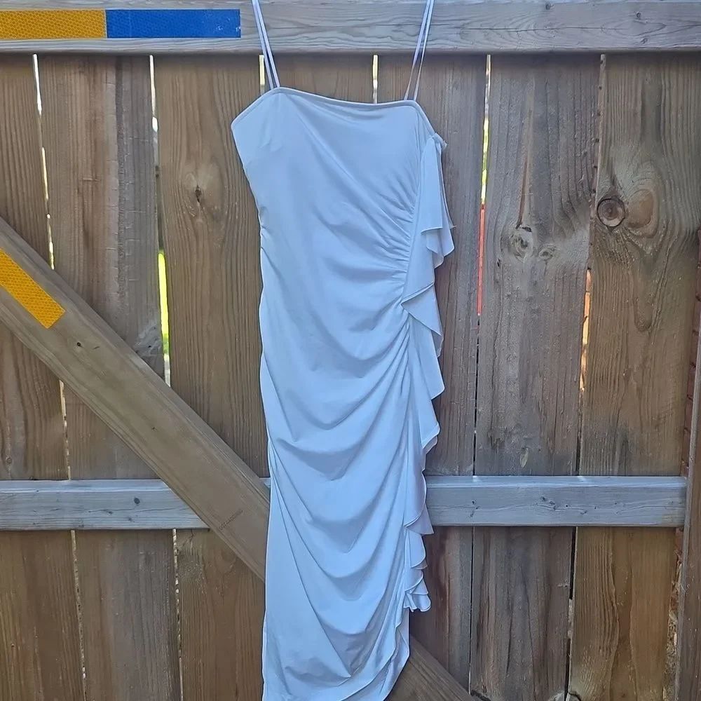 Cache White Satin Dress
